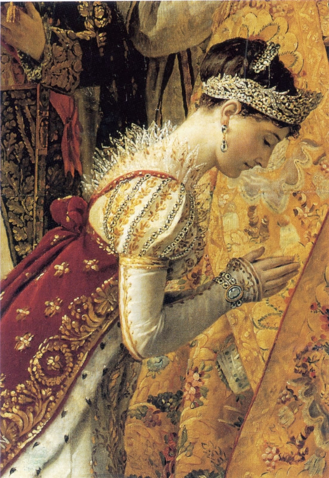 J.- L. David - Józefina Bonaparte podczas koronacji (fragment obrazu Koronacja Napoleona)